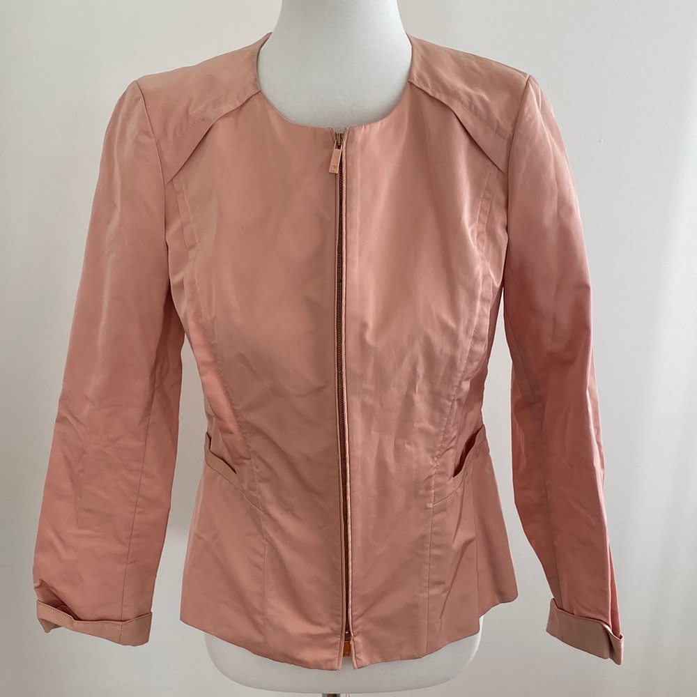 Lafayette 148 New York Dusty Rose Zip-Front Blazer
